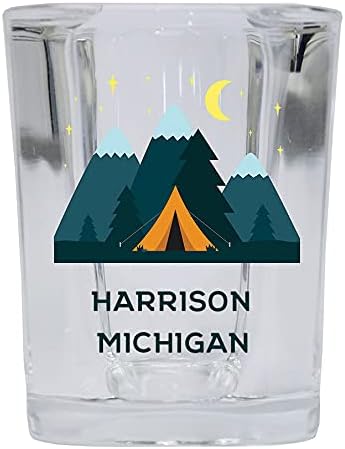 Харисън Мичиган 2 Унции Квадратна Основа Алкохол Изстрел Стъклена Палатка Дизайн