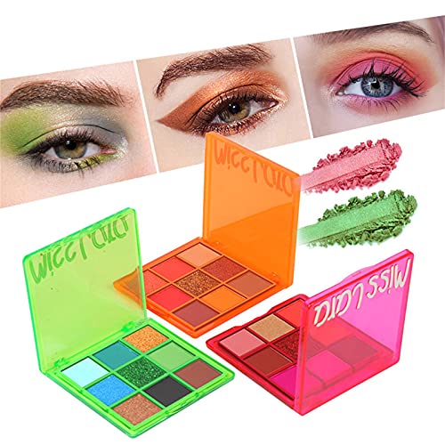 9-Color Eyeshadow Earth Color Pearly Matte Sequins 9 Square Repair Eyeshadow Makeupdaily Party Цветни сенки за очи (C)