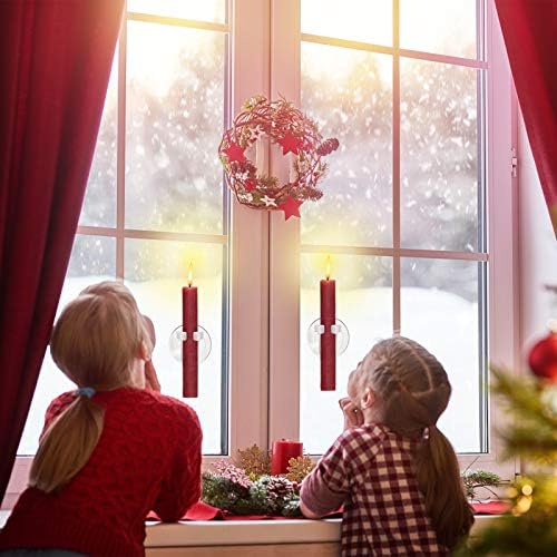 40 Парчета Прозорец Свещи Нещастници Скоби Кутия Свещник Скоби, за да Празнуват Коледа на Свещи Лампа, Коледни Електрически