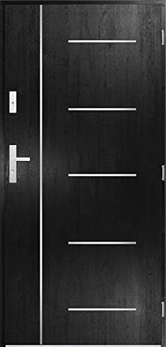 Cortez - Стоманена входна врата/Външни модерни врати/Входни врати (черен)