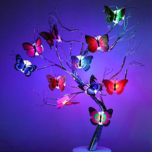 3D LED Пеперуда за Декорация Нощно Стикер Един и Двойна Стена Лампа за Градина Задния Двор Тревата Парти Празнична Парти Детска Спалня и Хол (24)