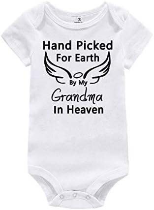 WINZIK Baby Bodysuit Outfit Hand Picked for Earth by My Grandpa Баба в Рая Момче Момиче Гащеризон Гащеризон Риза
