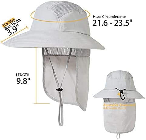 Риболовна Шапка с Шейным капак и Защита от Слънцето UPF 50+ Brim Bucket Sun Hat Шапка за Мъже и Жени