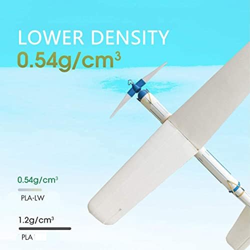 Лек PLA Направления 1.75 мм, с Ниска плътност на 3D Печат Направления PLA-LW Подходящ за печат на белите дробове модели на самолети, 1kg2.2lb Макара,бял,1.75 мм