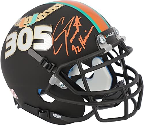 Gino Отпуснете Miami Hurricanes Autographed Schutt Tradition Mini Helmet withHeisman Надпис - Fanatics Exclusive - Autographed