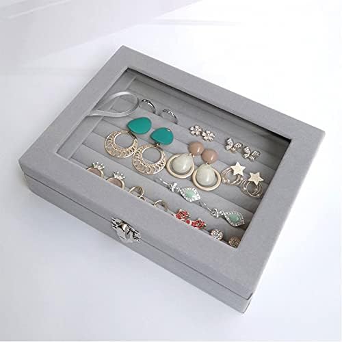TYUHKA Fashion Jewelry Box Portable Velvet Jewelry Ring Jewelry Display Organizer Box Tray Holder Earring Jewelry Storage