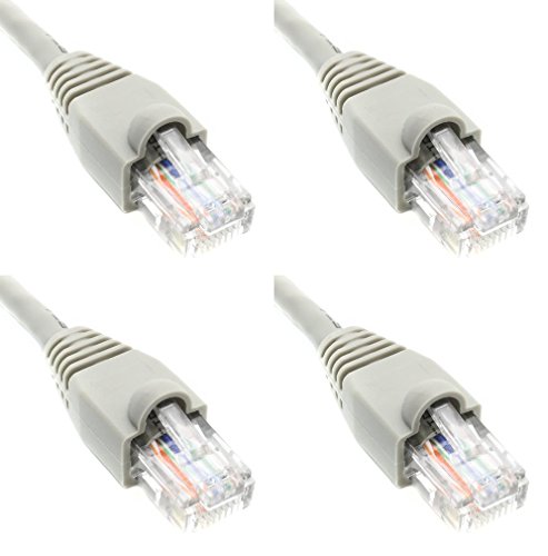 Ultra Spec Cables Pack of 4 - Gray 1FT Cat6 Ethernet Network LAN Кабел Internet Patch Cord RJ-45 Gigabit