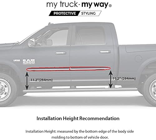 My Truck My Way Hybrid Body Side Molding Trim (Fits) Dodge 2500 / 3500 Crew Cab 6.33' Box 2010-2021 | Изключителна hybrid