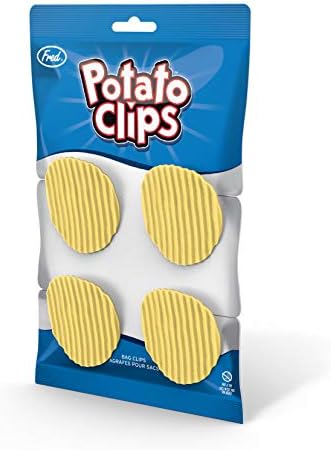 Автентични Скоби за Затваряне на торбата за картофен чипс Фред, пакет от 4, Светло-жълт