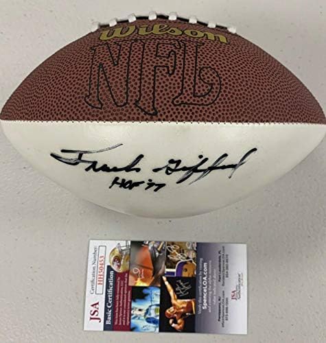 Франк Gifford Подписа Mini Wilson NFL Football HOF 77 ню ЙОРК Джайънтс Autograph JSA - Футболни топки с автографи