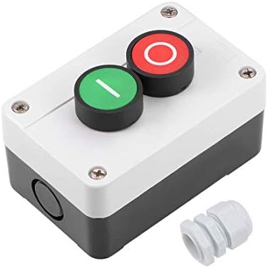 KFidFran Push Button Station Switch Box Momentary NC Red, NO Green, 600V 10A(Drucktastenschalter Stationsbox Momentary
