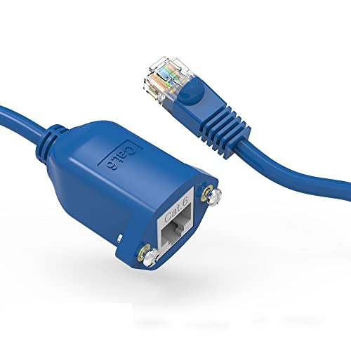 10 фута (3 М) Panel-Mount Cat6 24AWG Ethernet кабел 10 фута (3 метра) Мрежов кабел Gigabit LAN RJ-45 Високоскоростен Пач - кабел, синьо (4 опаковки)