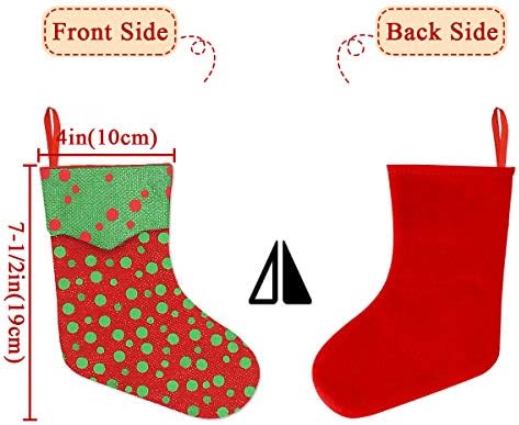 Ivenf Коледни Мини-Чорапи, 24 бр 7 инча Блестящи Кръгли Точки Чорапи, Карта Подарък Чанта Права, Обемни Предложения за
