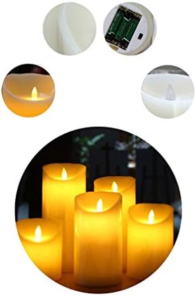 Led Беспламенные Свещ с батерии 5 Слонова Кост Декоративни Свещи Набор от Реалистичен Беспламенный 3D Пламъка на Фитила подарък (размер : 5шт)
