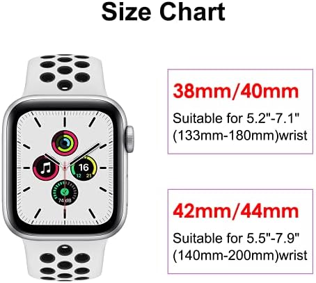 YSSNH Съвместим с Apple Watch Bands 42 мм 44 мм, Спортен Стил 38 мм 40 мм Гривна, Меки Силиконови Сменяеми Колани за iWatch Series 6/5/4/3/2/1