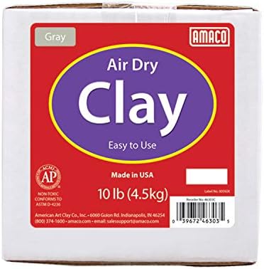 AMACO Air Dry Clay, Сив, 10 кг, Сив