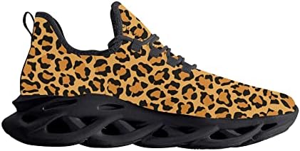 Leopard Prints Men ' s Animal Flex Control Sneakers Lightweight Дишаща Атлетик Обувки Mesh Blade Running Walking Shoes Trail Пътеки Fashion Sneakers US5 (EU38)