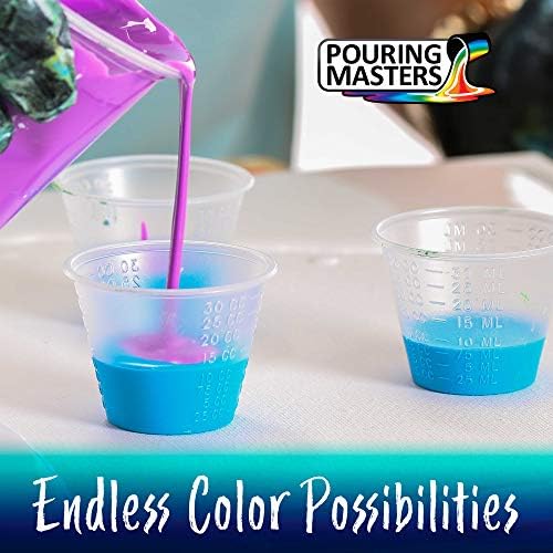 Pouring Masters 18 Color Ready to Pour Acrylic Pouring Paint Set - Premium Pre-Mixed High Flow 2-Унционные бутилка - за платно, дърво, хартия, занаяти, плочки, камъни и още много други