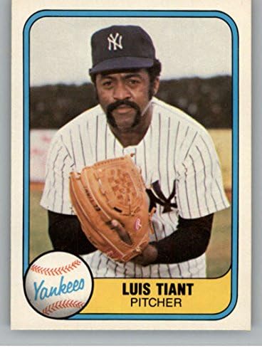1981 Fleer 82 Luis Tiant Ню Йорк Янкис Official MLB Trading Card in Raw (EX-MT or Better) Condition