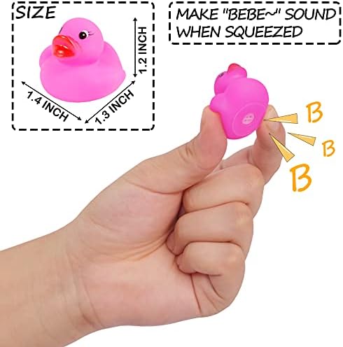 144-Пакет Mini Bath Ducks Set, Mini Colorful Каучук Duckies Bath Toy for Child,Float & Squeak Tiny Ducks Pool Toy Set