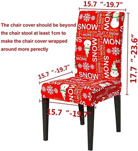 Camlinbo Коледни Столове Комплект от 4 Коледна Украса Snowmans Снежинка Участък Седалките На Облегалката на Стола за Коледното Трапезария Кухня Коледна Украса на Ресторан