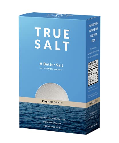 Истинската сол Кошер зърно сол е Напълно естествена изискана морска сол - Идеално за Кето, барбекю, скара, печене, супи,