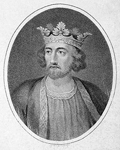 Едуард I (1239-1307) Крал на Англия 1272-1307 Акватинта Английски плакат на 18 век (18 x 24)