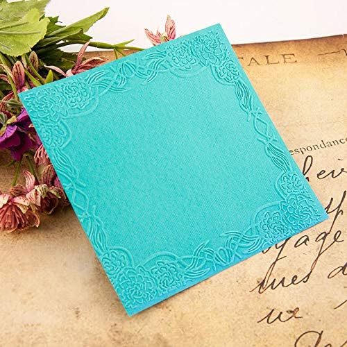 KWELLAM Flowers Corner Frame Plastic Embossing Folders for Card Making Scrapbooking and Other Paper Crafts, 15x15cm