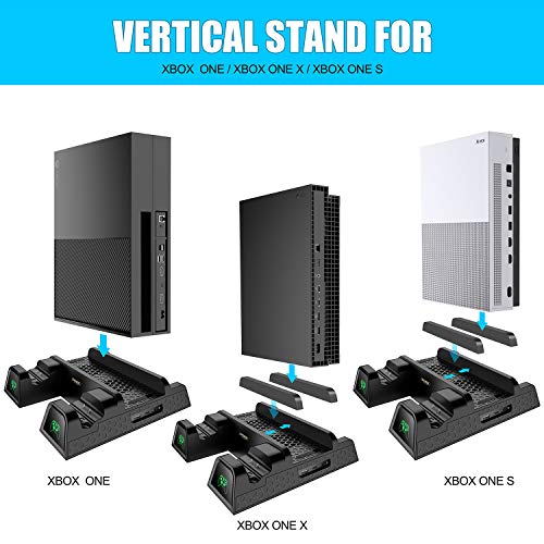 KINGTOP Вертикална Охлаждаща Поставка е Съвместима с Xbox One/S/X, Double Контролер зарядно устройство ще захранване на
