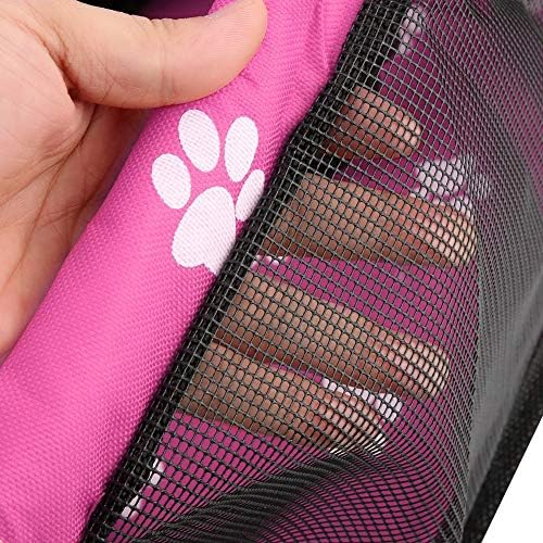 Yctze Сгъваема Кола Pet Dog Seat Cover Oxford Плат Pet Carrier Mesh Basket Pink Пет Seat Protectors Cover е подходящо