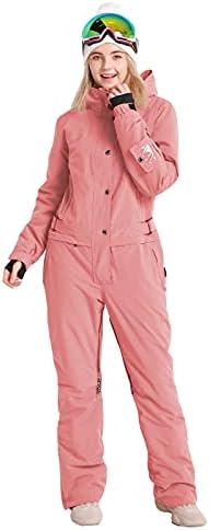 SNBOCON Womens One Piece Colorful Jumpsuits Snowsuits Snowboard Ski Suit Winter Outdoor Waterproof for Snow Sports