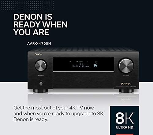 Denon AVR-X4700H 8K Ultra HD 9.2 Channel (125 Watt X 9) AV Receiver 2020 Model - 3D Audio & Video with IMAX Enhanced,
