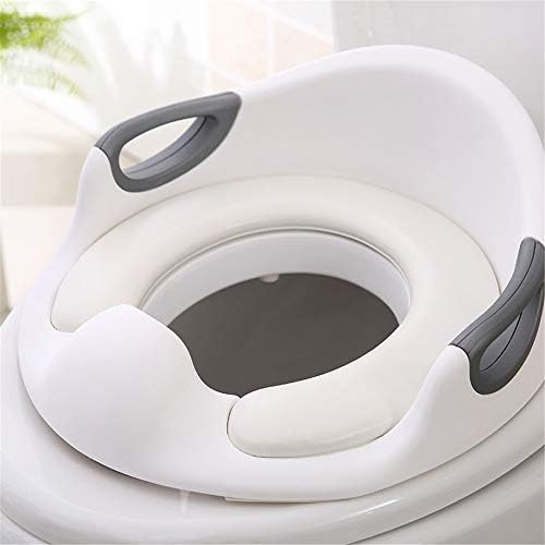 YADSHENG Toddler Toilet Seat Kids Soft Cushion Toilet Training Seat with Handle and Backrest for Baby/Бебешки саксии и седалки (Цвят : бял, размер : 343312.5 cm)