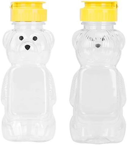 FEESHOW 5pcs Travel Drinking Bottle, Empty Squeezable Bear Juice Bottle for Kids for Milk Tea Yellow One Size