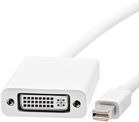 Cmple - Mini Display Port to DVI Кабел - Mini DP Male to DVI Female Video Adapter-6 инча, бял