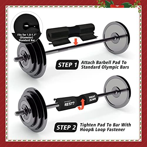 Gonex Barbell Pad Set for Squats Hip Thrusts Upgraded Bar Neck Възглавничките Workout Foam Weightlifting with Cushion 2 Gym Ankle Straps Hip Resistance Band Fits Standard Olympic Events with a Carry Bag
