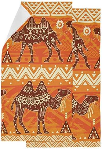 Naanle 2 бр Етнически Camel Модел Мека Пухкава Гости Декор Кърпи За Ръце, Многофункционални за Баня, хотел, фитнес зала