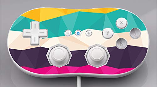 Жълт Бял Тюркоаз и Лилаво Полигональный Дизайн на Винил Стикер Стикер Skin by egeek amz за Класически Контролер на Wii