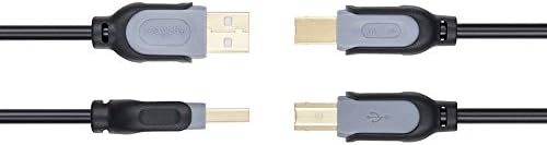 Кабел за Принтер, Antkeet 6 фута-2pack USB 2.0 High Speed Gold-Plated Connectors Printer Scanner Cord Кабел A Male to B Male
