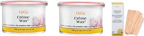 GiGi (2-PACK) Крем Wax Hair Remover & Sensitive Areas and BONUS FREE Muslin and Spatula Combo Kit Included