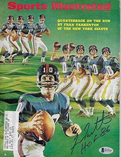 Фран Tarkenton Autographed New York Giants Спортс илюстрейтид 7/17/67 W/HOF 86 Beckett Authenticated - Autographed NFL