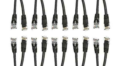 Пач-кабел eDragon Cat5e Ethernet, Snagless/Molded Boot, 14 фута, Черен, Опаковка от 10 броя