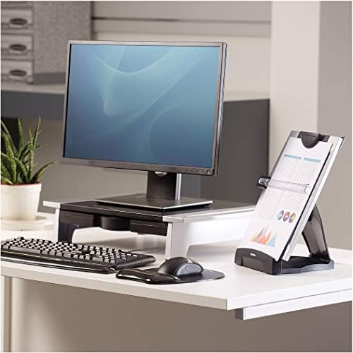 Fellowes Office Suites Desktop Copyholder with Memo Board, черен/сребрист (8033201), 15 x 10,3x 6
