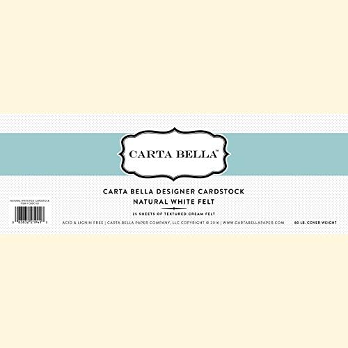 Carta Bella Paper Company CBDC102 Натурален Бял Войлочный Картон, 80 паунда