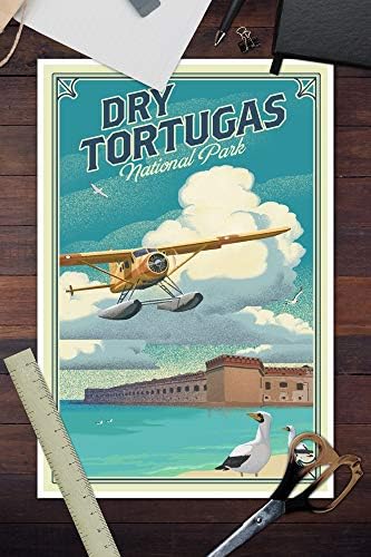 Суха национален парк Тортугас, Флорида, Литография Национален парк серия (12x18 Стенен Художествен Плакат печат, Дигитален печат Украса)