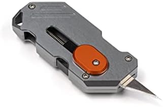 Flux Engineering - Retractable Utility Hobby Craft Knife (Анодизиран алуминий) (Оръжеен метал с оранжеви слайдър)