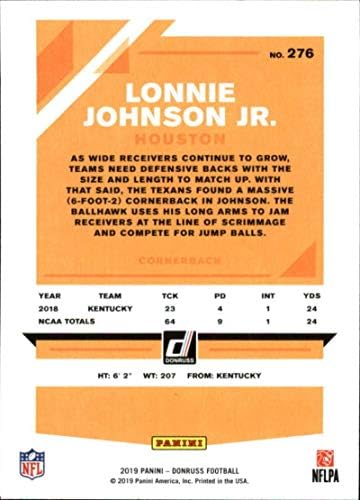 2019 Donruss Football 276 Lonnie Johnson Jr. Houston Texans Новобранец Card RC