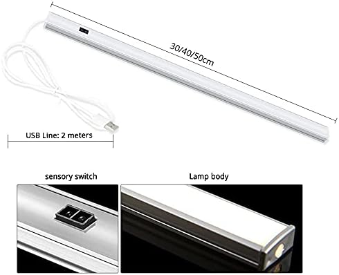 HSLMDSD Led Лента USB Настолна Лампа,Ръчно Почистване Превключвател Светлини за Движение Сензор Книга Настолна Лампа,Кабинет