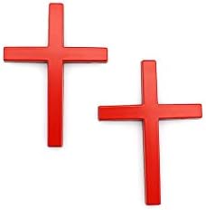 2x Кръст Авто Емблемата На Християнското/Исус Кола Мотор под наем Стил на Иконата на Стикер (червен)