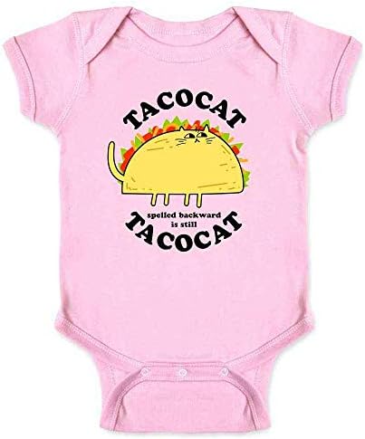 Tacocat Написани Отзад Напред-това е Tacocat Смешни Тако Cat Бебе Baby Boy Girl Bodysuit